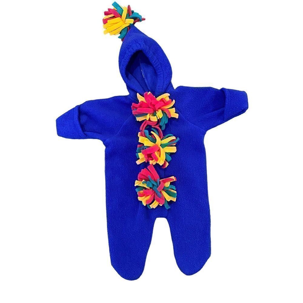 Vintage Baby Mac Moore Fleece Hooded Bunting Tassel Color Block Size 3 Mo USA